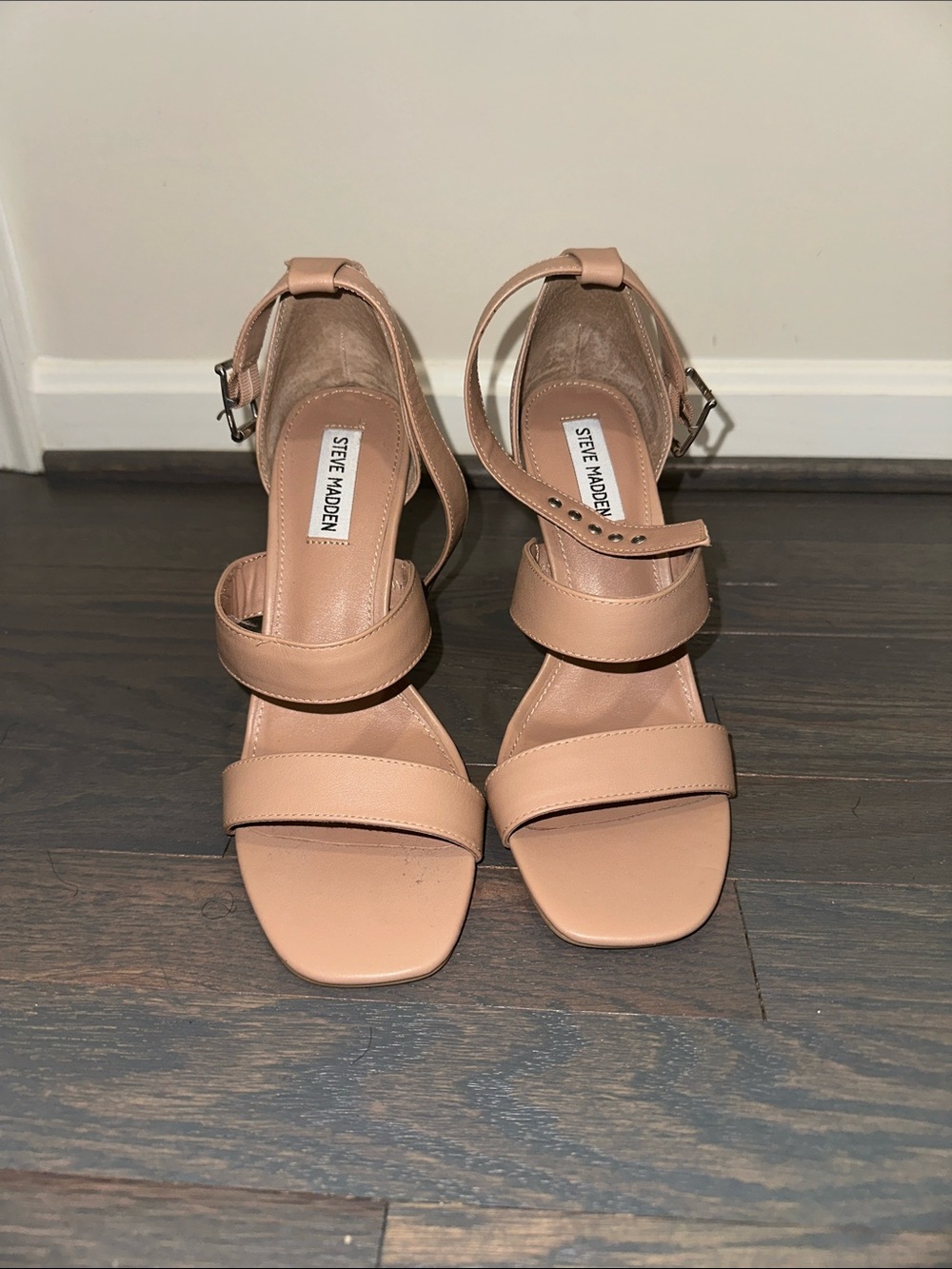 Steve Madden Blush-Tone Strappy Block Heel Sandals